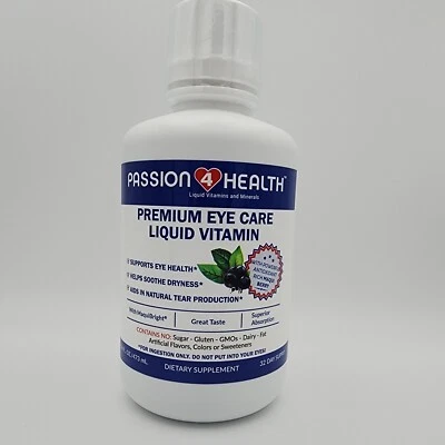 Passion 4 Health Premium Cuidado de los Ojos Líquido Suplemento Vitamínico para Ojos Suministro para 32 Días Foto 1 de 4