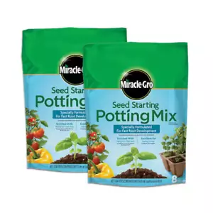 2-Pack Miracle-Gro Seed Starting Potting Soil Mix-16 Qt for Optimal Plant Growth - Picture 1 of 4