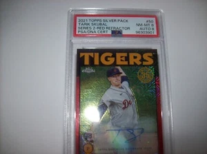 2021 Topps Tarik Skubal RC Silver Pack Red Refractor Auto # 1\5 Psa\Dna Rare SP - Picture 1 of 6