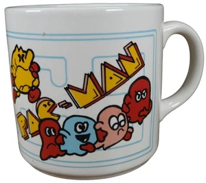 Vintage PAC-MAN Mug Video Arcade Coffee Cup 1980s MIDWAY Game Grindley England - Picture 1 of 5