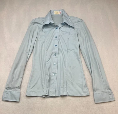 Gucci Poplin Shirt Womens 11/12 Blue Stretch Long Sleeve Collared Button Up - Image 1 of 4