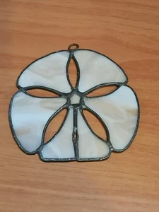 Vtg Handmade Stained Glass 5 Inch Window Decor Orchid - Picture 1 of 5