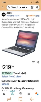 ASUS Chromebook Compact Laptop Multi USBs HDMI Speaker/HeadphoneJack & Bluetooth - Image 1 of 4