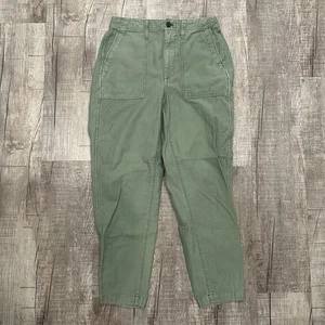Madewell Tall Griff Tapered Fatigue Cargo Pants Olive Green Workwear Size 28 - Picture 1 of 11