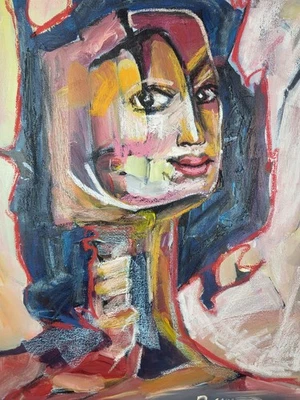 Ölbild Abstrakt Modern Art Alexander Diener Kunst Unikat Wandbild Frau Bunt  - Bild 1 von 4