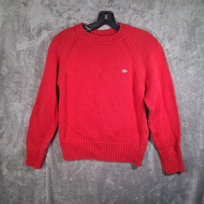 Suéter tejido para mujer Lacoste talla 10 cuello redondo rojo vintage Y2K Foto 1 de 4