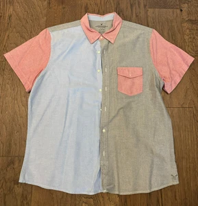 American Eagle Men's Button Front Slim Fit Short Sleeve Shirt MultiColor Size XL - Picture 1 of 6