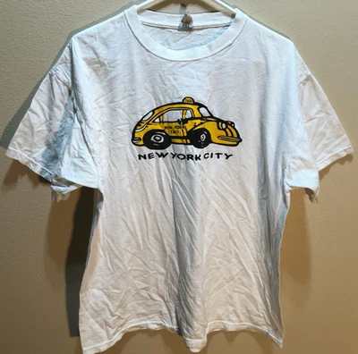 New York City Taxi Yellow Volkswagen Cab Vintage Novelty White T-Shirt XL - Image 1 of 2