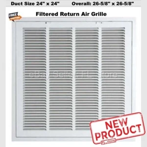 Cubierta de ventilación de rejilla de retorno de aire filtrado TAMAÑO DEL CONDUCTO 24" X 24" cara blanca extraíble - Imagen 1 de 10