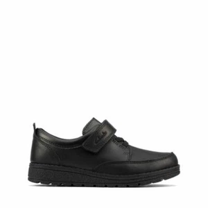 BNIB Clarks Boys MENDIP TOR Toddler Black Leather School Shoes - Picture 1 of 4