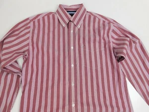 Tommy Hilfiger Mens Long Sleeve Button Down Shirt Size S Red Striped  - Picture 1 of 12