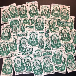 Postage Stamps For Crafting: 1960 4c Forest (Tree, Animals); Green; 50 Pieces - Picture 1 of 1