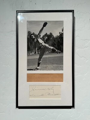 Claude W. Passeau Cut Signature Framed with Photo & News Clipping - Image 1 of 3