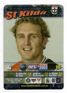 2003 AFL TEAMCOACH SILVER PARALLEL CARD - S-147 Matthew CAPUANO (ST KILDA)