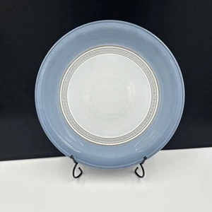 DENBY-LANGLEY Castile Blue (1) 10 7/8” Dinner Plate Blue Rim, Tan, White Base - Picture 1 of 12