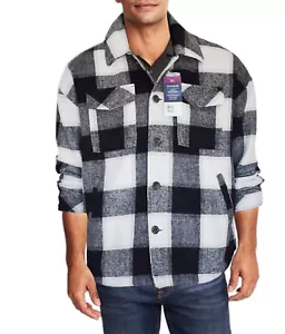 HAGGAR Men’s Utility Shirt Jacket Plaid Quilted Lining Durable Construction XL - Picture 1 of 6