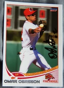 Atlanta Braves Omar Obregon Signed 2017 Florida Fire Frogs Auto Card - Picture 1 of 1