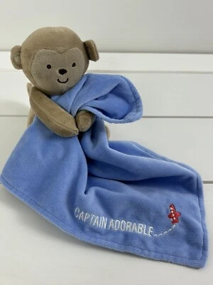 Carter's NIÑO MÍO Mono Lovey Peluche de Seguridad Azul Marrón Capitán Adorable Foto 1 de 4