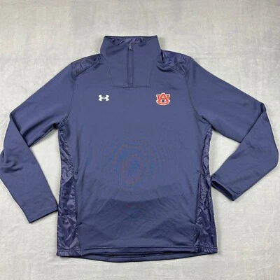 Under Armour Auburn Tigers Pullover Mens Large Command 1/4 Zip Blue Sample NWT - Image 1 of 4