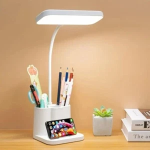 Dimmable LED Desk Light Touch Sensor Table Bedside Reading Lamp USB Rechargeable - Picture 1 of 7