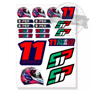 Sergio Pérez F1 Fórmula Uno A4 Impreso Vinilo Calcomanía Adhesiva Kit Alta Calidad - Imagen 1 de 4