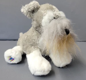 Juguete de peluche Ganz Webkniz Schnauzer perro 9" largo gris blanco #HM159 peluche - Imagen 1 de 16