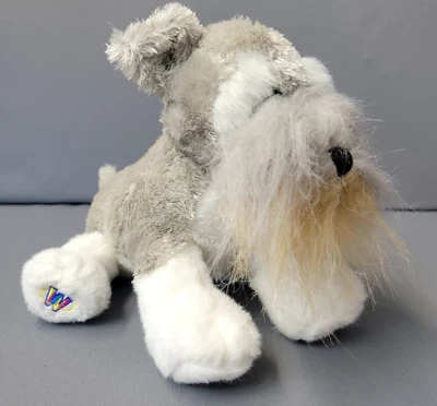 Ganz Webkniz Schnauzer Dog Plush Toy 9" Long Gray White #HM159 Stuffed Animal - Image 1 of 4