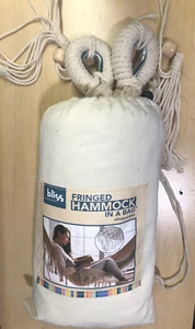 Bliss Hängematten Fransenhängematte in einer Tasche handgewebt Boho-Stil Neu - Bild 1 von 5
