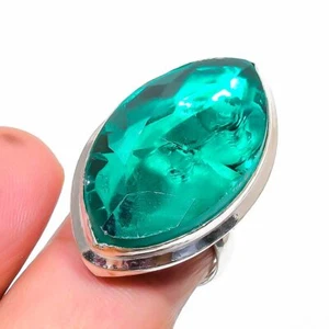 Faceted Apatite Gemstone Handmade Ethnic 925 Sterling Silver Adjustable Ring Y28 - Picture 1 of 5