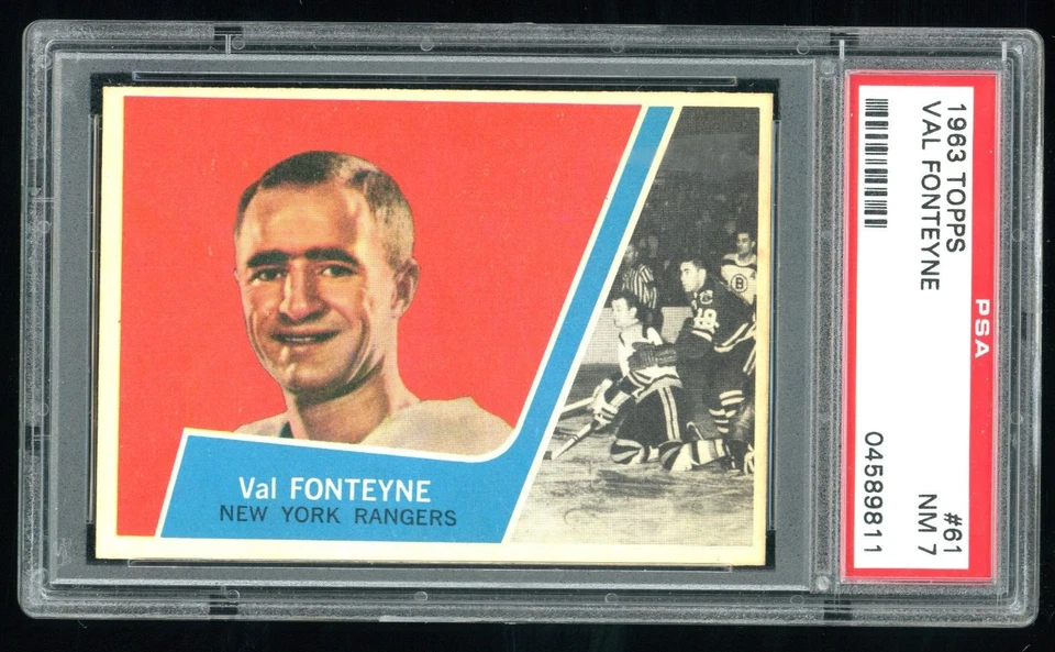 Val Fonteyne 1963-64 Topps #61 New York Rangers PSA 7 NM - Image 1 of 2