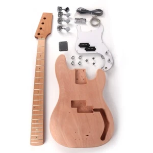 DIY electric 4string P bass kits mahogany body roasted maple neck hardware - Picture 1 of 5