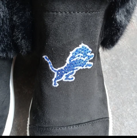 New Detroit Lions NFL Black Shorty Boots Wedge Shoes Size 10.5 Cover