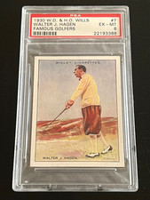 1930 W. D. & H. O. WILLS #7 WALTER HAGEN ROOKIE PSA 6 ONLY 44 CARD GRADED HIGHER