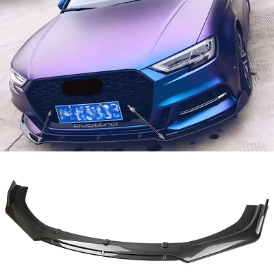 Front Bumper Lip Chin Spoiler Splitter Carbon Fiber For Audi A4 A5 A6 A7 B7 B8 Foto 1 de 4