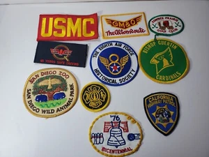 VINTAGE Lot of 7 Marine Zoo Air Force Ect, Themed Embroidered Sew-On Patches  - Picture 1 of 6