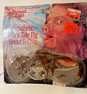 Vtg HALLOWEEN Latex Prosthetic Pig Nose Snout Chin Mouth Mask 1980s Altered Ego - Image 1 of 4