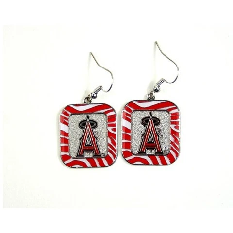 Los Angeles Angels MLB Zebra Style Dangle Earrings Cover