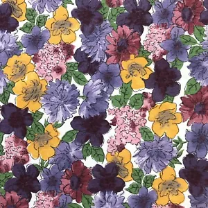 1yd 24" Joan Kessler Concord Fabrics Purple Yellow Floral Home Decor 60” Wide - Picture 1 of 5