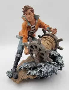 Large Nautical Deckhand In Rough Seas Sculpture Statue 11.5" x 9" Unknown Artist - Picture 1 of 21