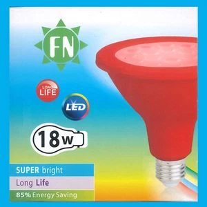 2x 18W PAR38 Red Coloured LED Flood Reflector ES E27 Light Bulb Lamp - Picture 1 of 7