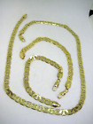 Lot Of 3 14k Gp Two 8" Bracelets And One 23" Necklace Chunky Link