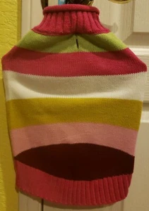 YOULY The Artist Dog Pink Striped Dog Sweater Medium 16-18" - Picture 1 of 2