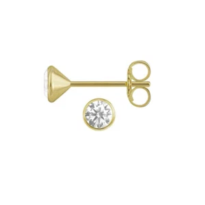 Ohrringe 333/ Gold mit kubischen Zirkonia Ohrstecker in 2,  3 und 4 mm - Picture 1 of 3
