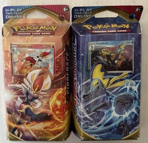Pokemon SWORD & SHIELD INTELEON, CINDERACE 2Theme DeckS 1 of each listed NEW - Picture 1 of 2