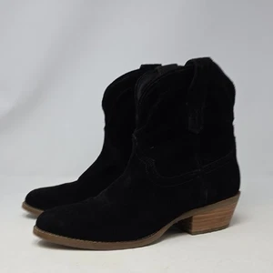 Dingo Black Suede Ankle Booties Size 10 - Picture 1 of 6
