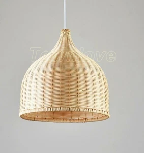 28/35/45/60cm Bamboo Wicker Rattan Pendant Ceiling Light Restaurant Hanging Lamp - Picture 1 of 8