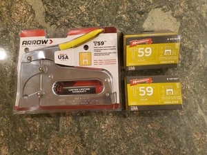 Lot ARROW T59 Wire/Cable Fastening Staple Gun USA Cable Cat 5 Wire W Staples - Picture 1 of 7