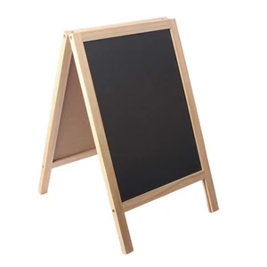 Pizarra independiente de madera con marco A de doble cara para tablero de menú de mesa,... - Imagen 1 de 7