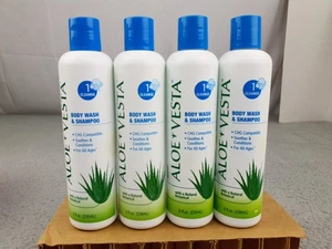 4 botellas de lavado corporal y champú Aloe Vesta de 8 OZ - Imagen 1 de 6