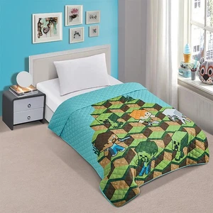 Minecraft Twin Quilted Bedspread - Picture 1 of 3